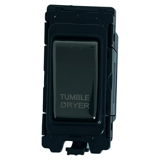 20A DP Switch - Engraved -Tumble Dryer - Black Nickel Switch