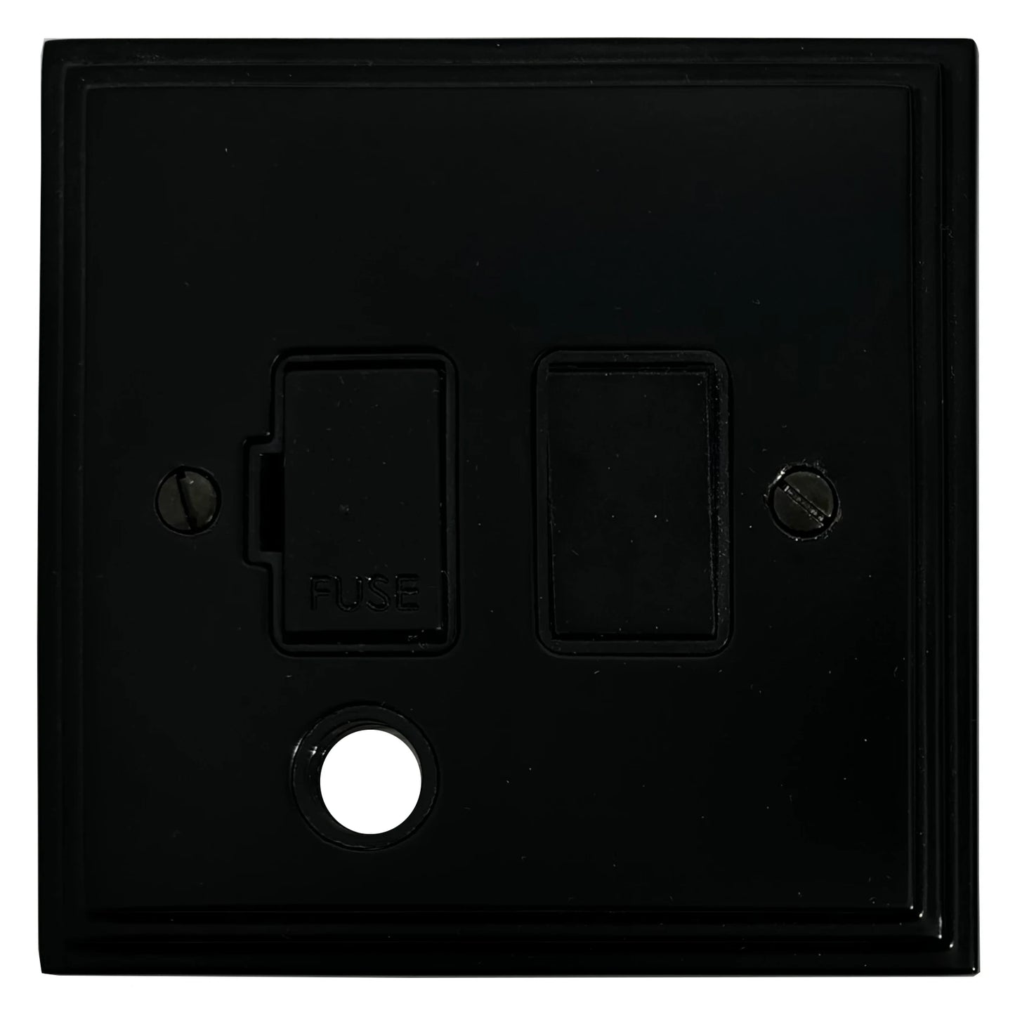 Victorian Flat Black Switch Fused Spur & F/Out