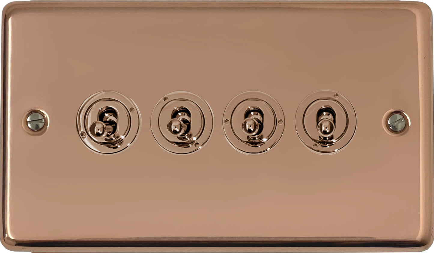 Contour Bright Copper 4 Gang Toggle (Copper Toggles)