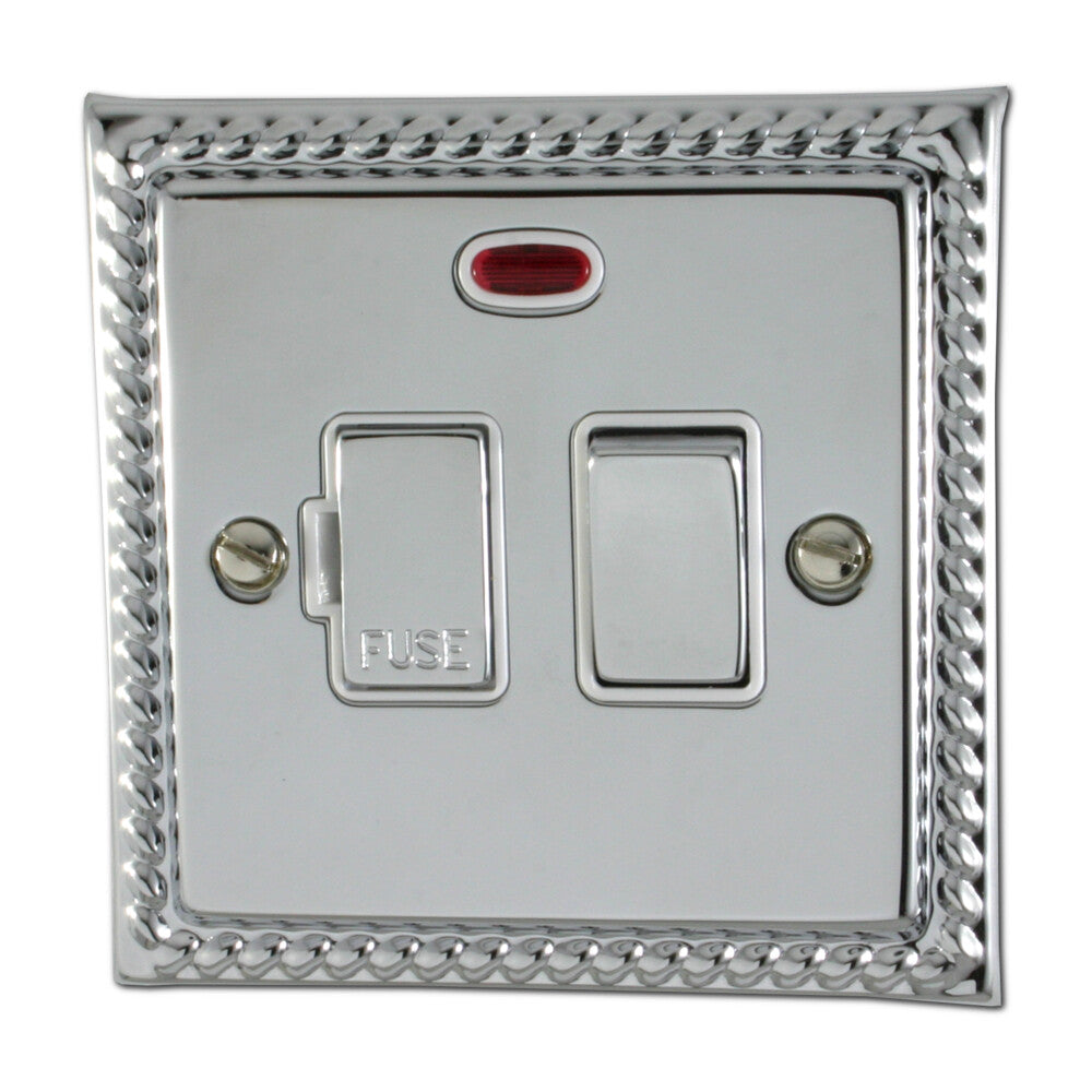 Georgian Polished Chrome Switch Fused Spur & Neon