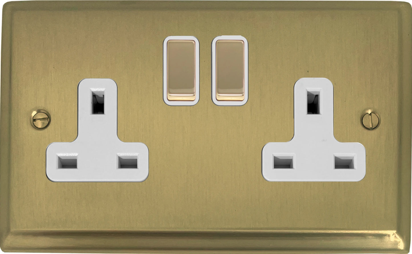 Deco  Satin Brass  2 Gang Socket