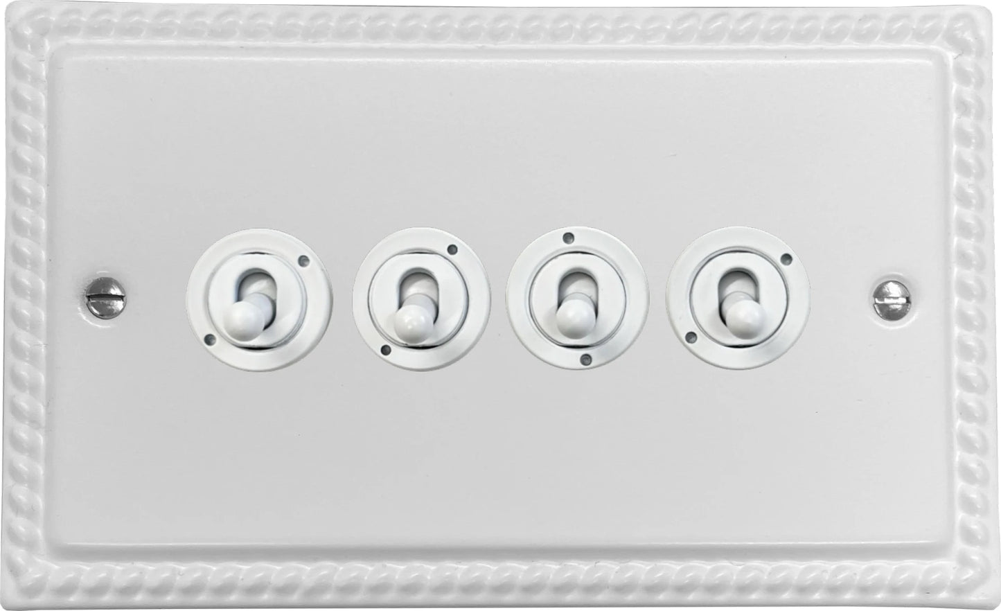 Georgian Flat White 4 Gang Toggle (White Toggle)