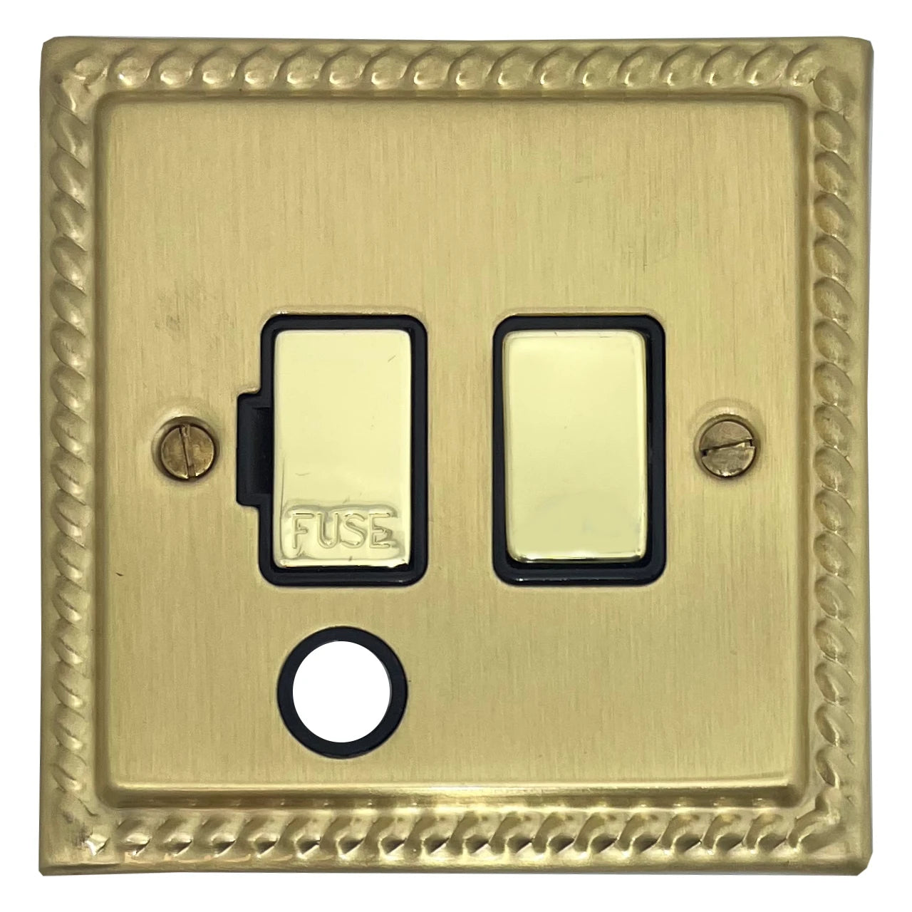 Georgian Satin Brass Switch Fused Spur Flex Outlet