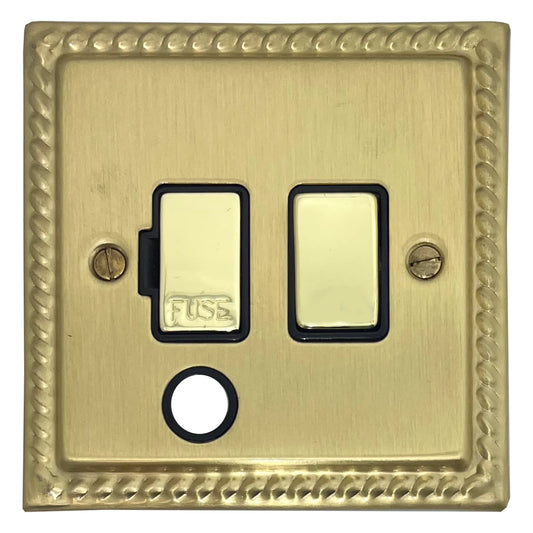 Georgian Satin Brass Switch Fused Spur Flex Outlet