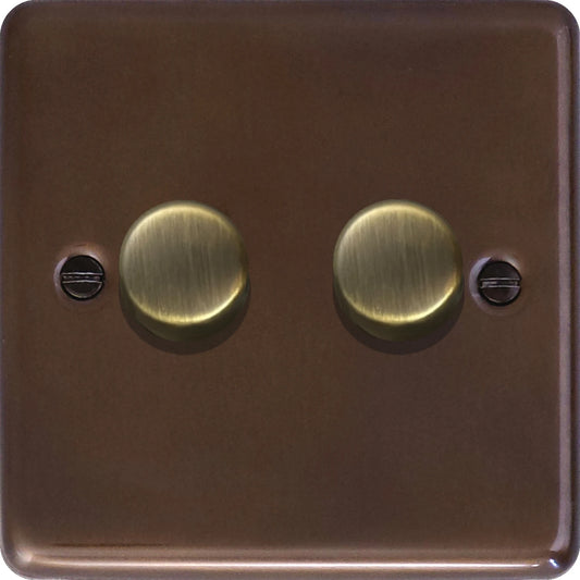 Contour Medium Bronze 2 Gang LED Dimmer