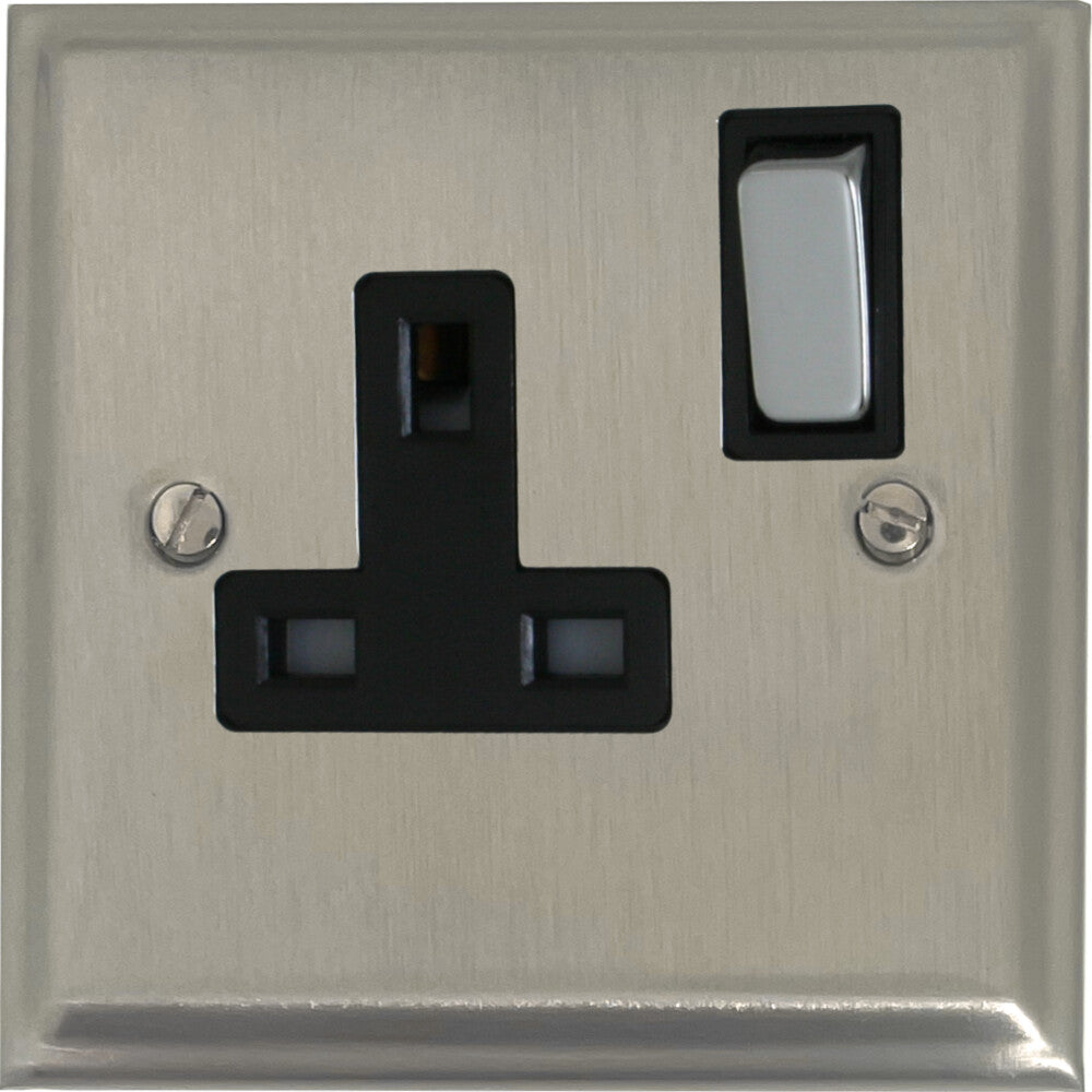 Deco Satin Nickel 1 Gang Socket