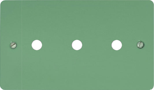 Flat Sage Green 3 Gang Grid Toggle Plate