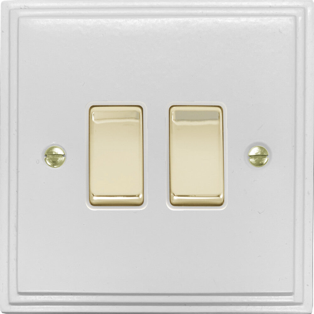 Victorian Flat White 2 Gang Switch