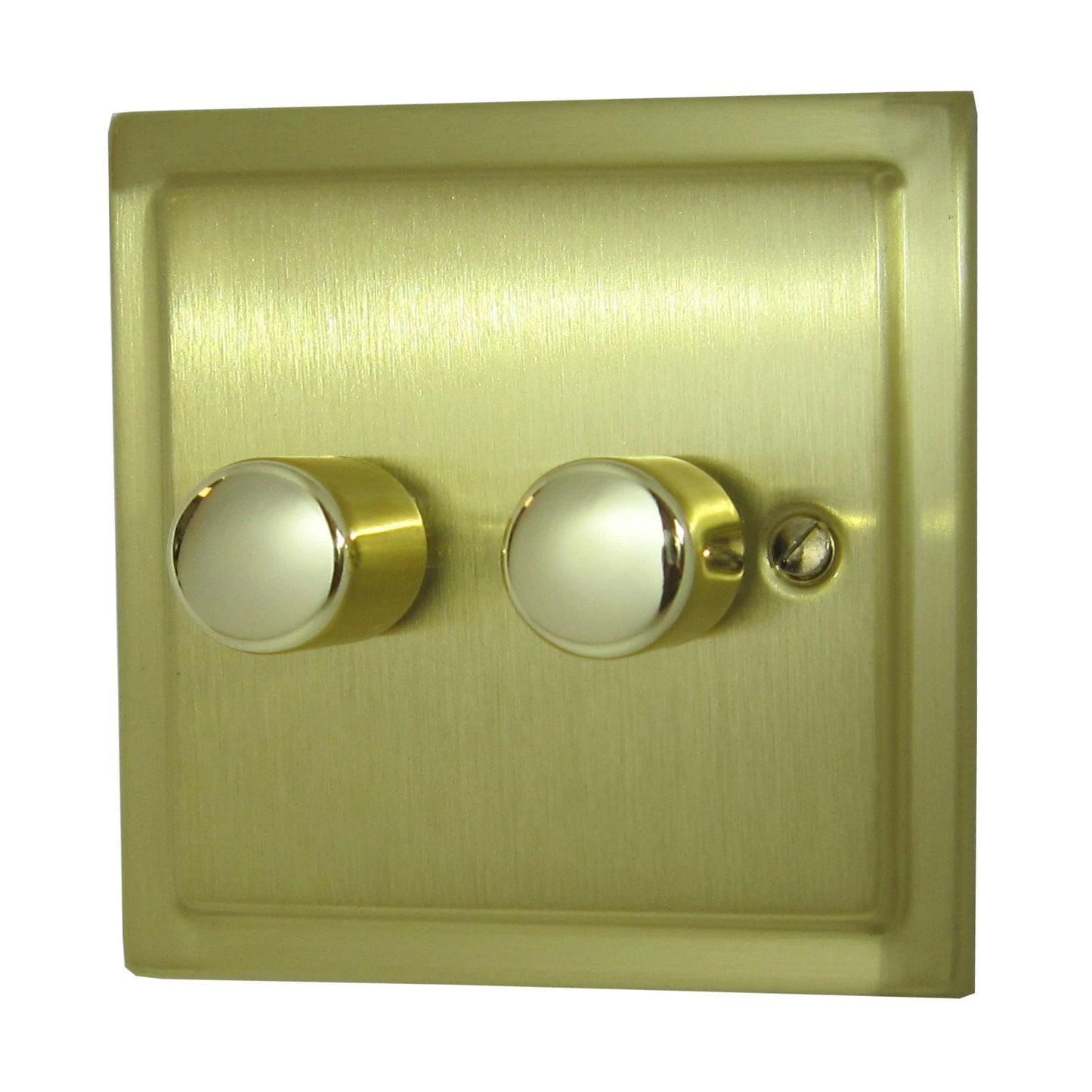 Victorian Satin Brass 2 Gang LED Dimmer