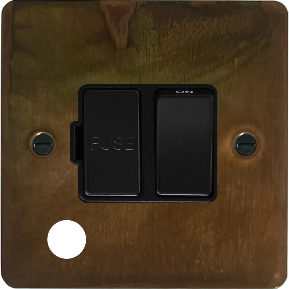 Flat Tarnished Copper Swt Fused Spur + Outlet