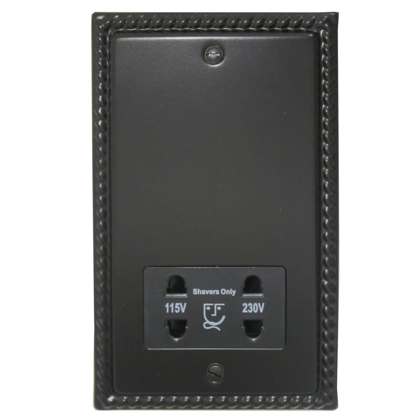 Georgian Flat Black Shaver Socket