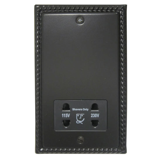 Georgian Flat Black Shaver Socket