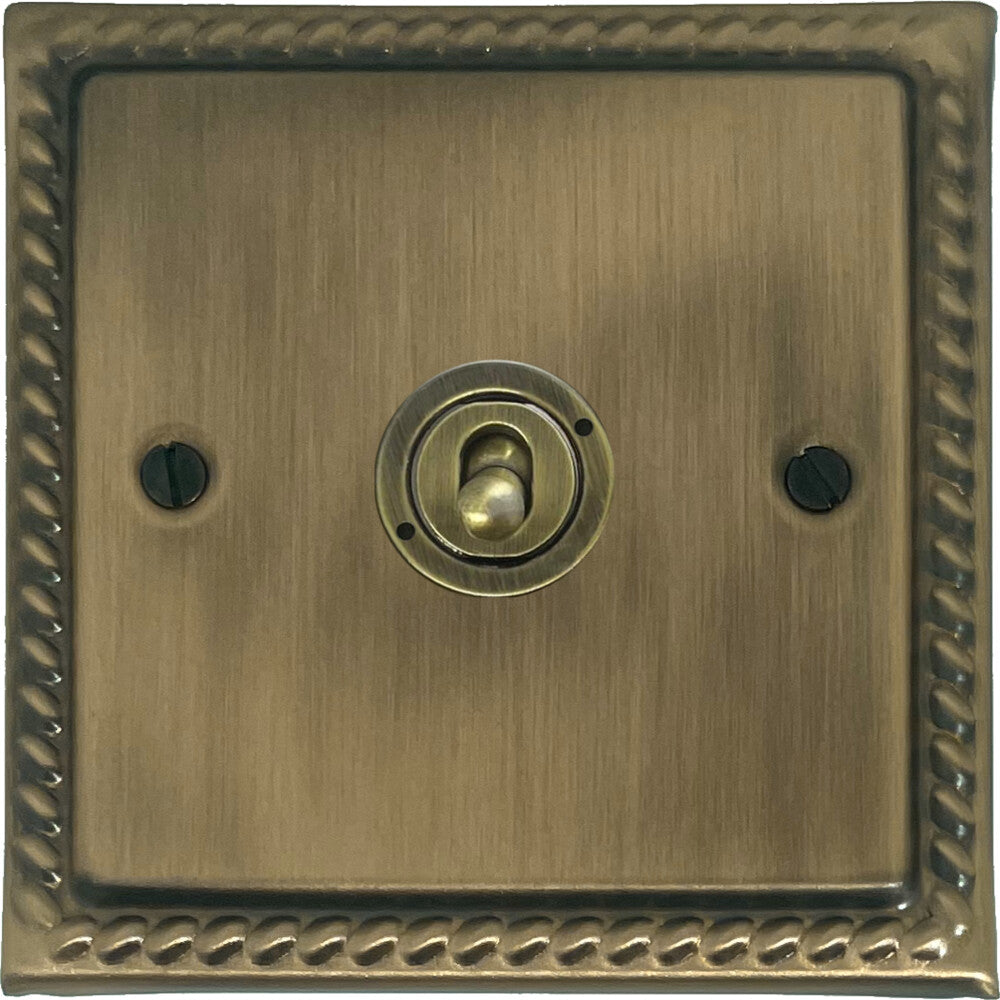 Georgian Light Antique Brass 1 Gang Toggle Switch