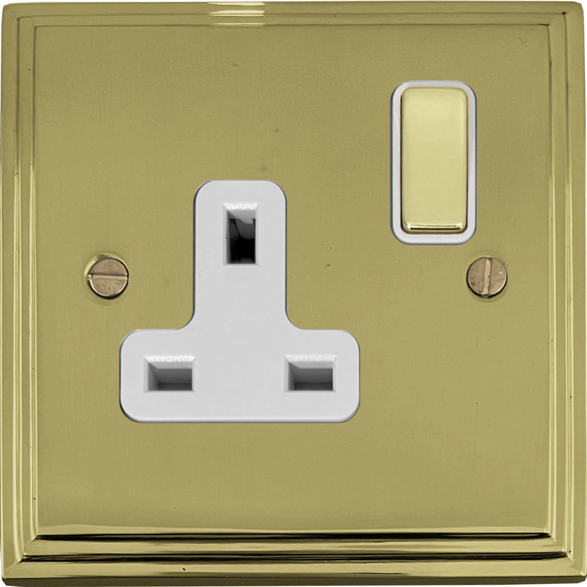 Victorian Polished Brass 1 Gang 13 Amp Swt. Socket