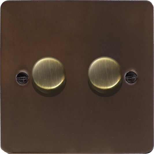 Medium Bronze 2 Gang LED Dimmer