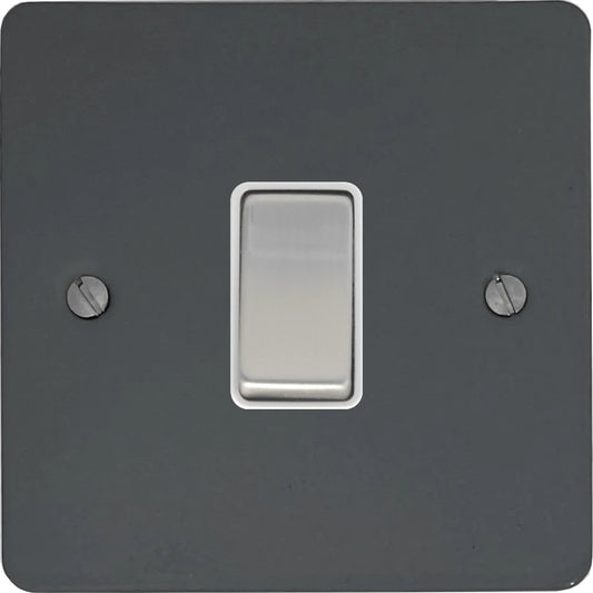 Flat Dark Grey 1 Gang 2 Way Switch