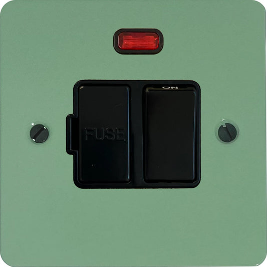 Flat Sage Green Switched Fuse Spur with Neon (Black Switch)