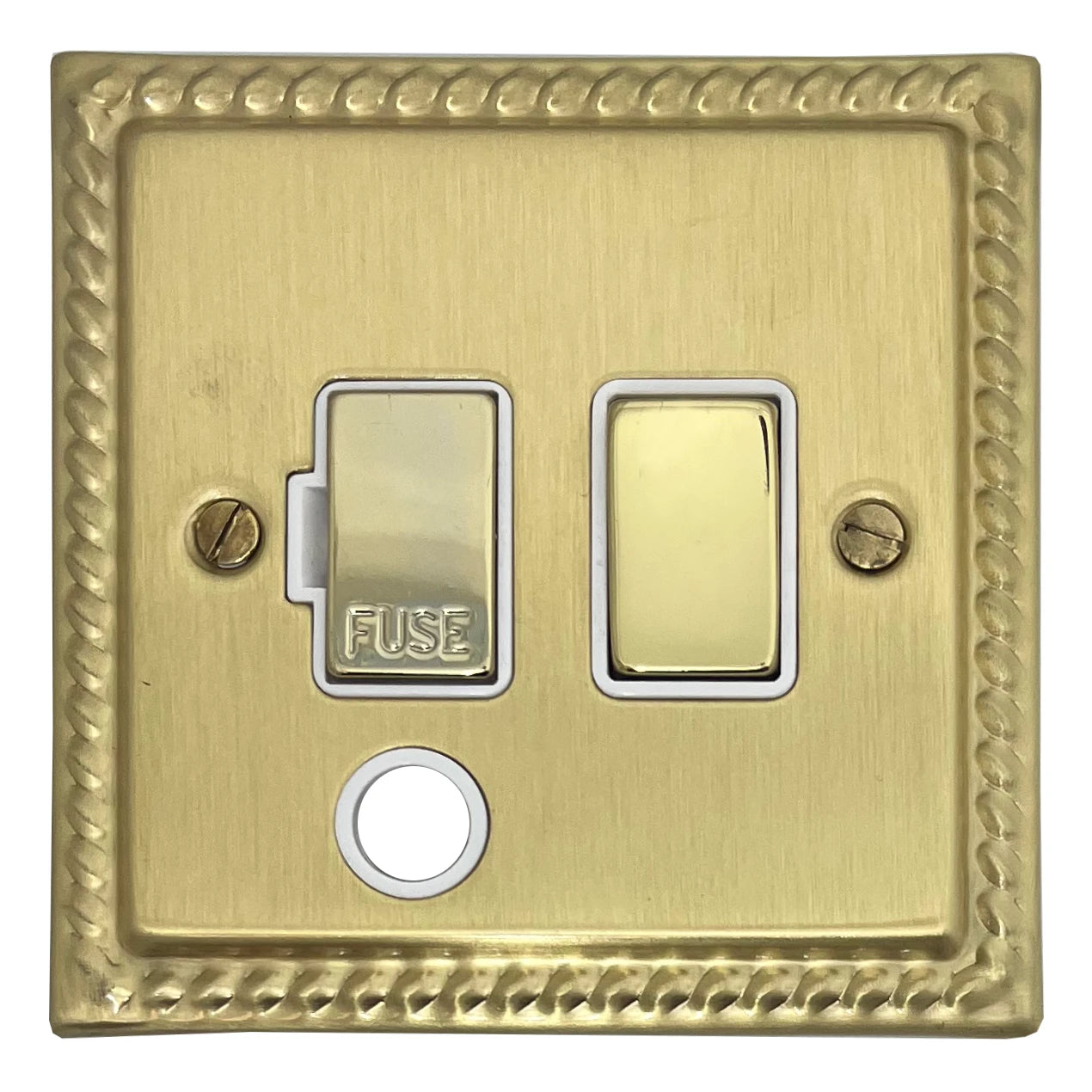 Monarch Satin Brass Switch Fused Spur Flex Outlet