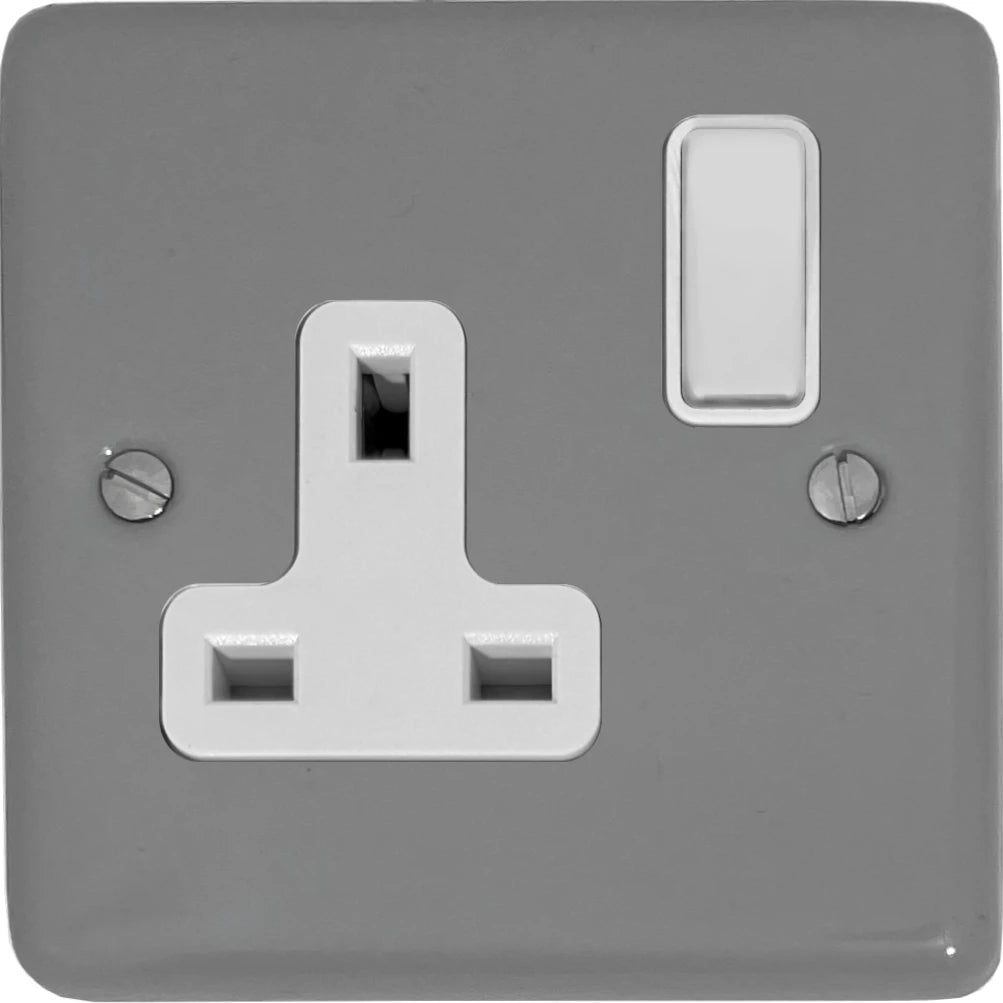 Contour Light Grey 1 Gang Switched Socket