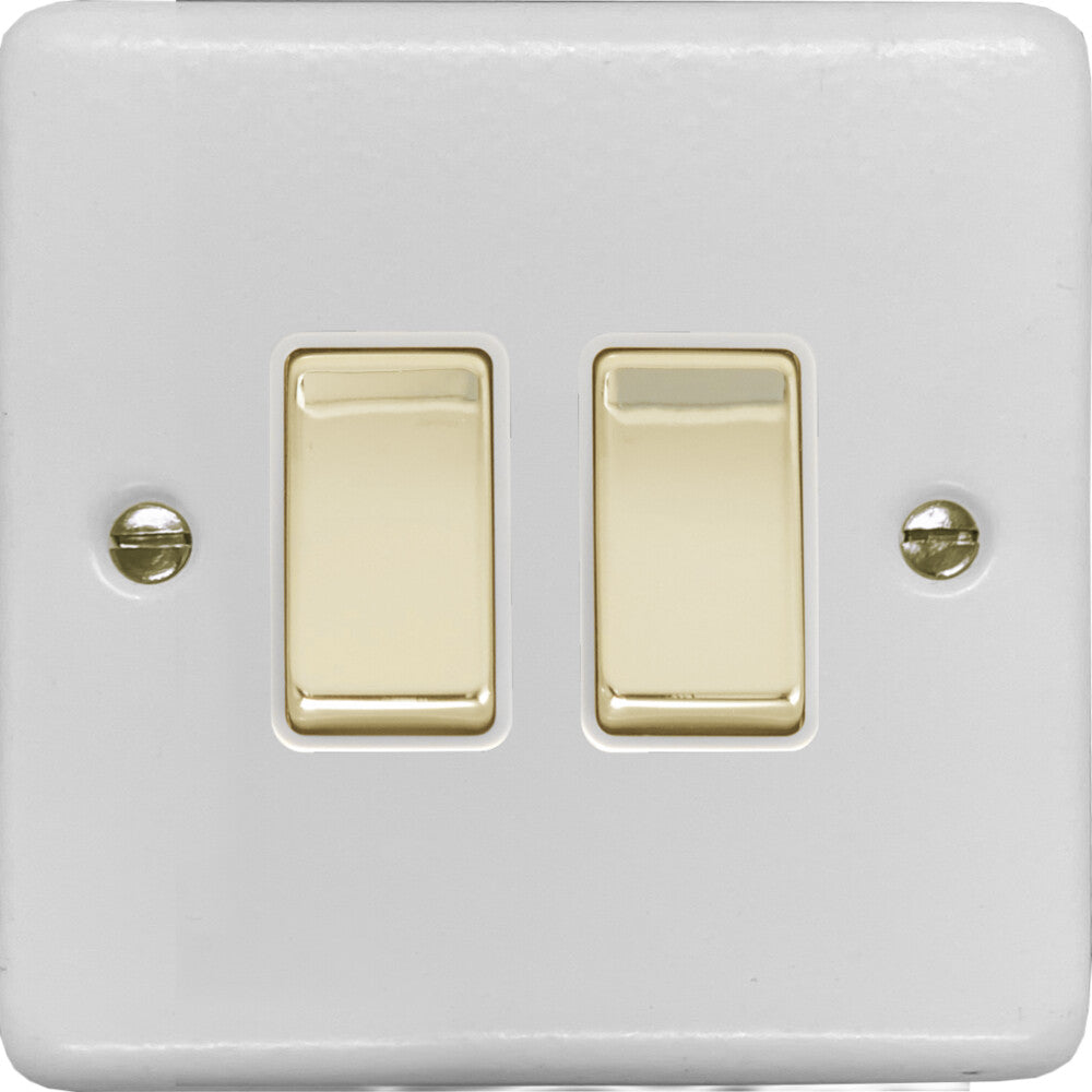 Contour Flat White Contour 2 Gang Switch