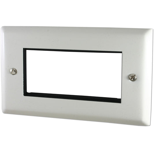 Spectrum Flat White 2 Gang 4 Mod Euro