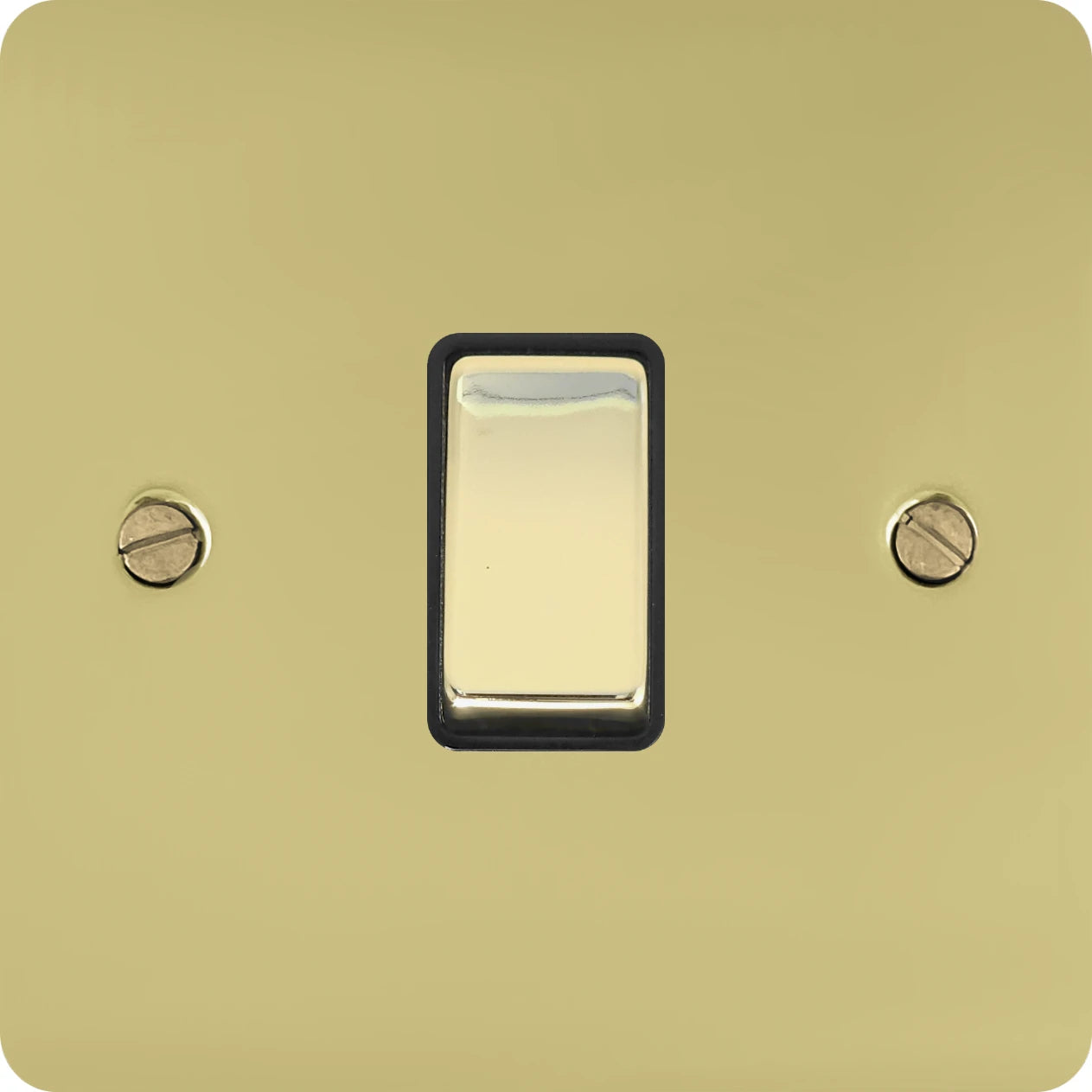 Flat Polished Brass 1 Gang Switch