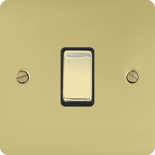 Flat Polished Brass 1 Gang Switch