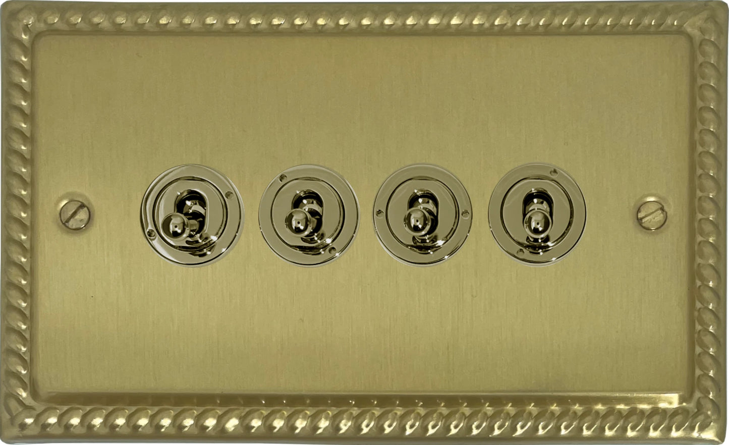 Georgian Satin Brass 4 Gang Toggle