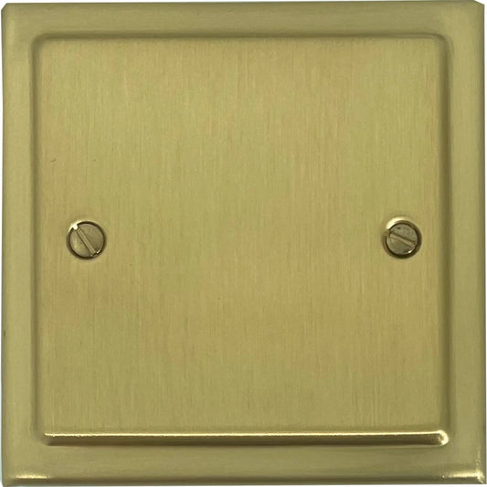 Victorian Satin Brass 1 Gang Blank