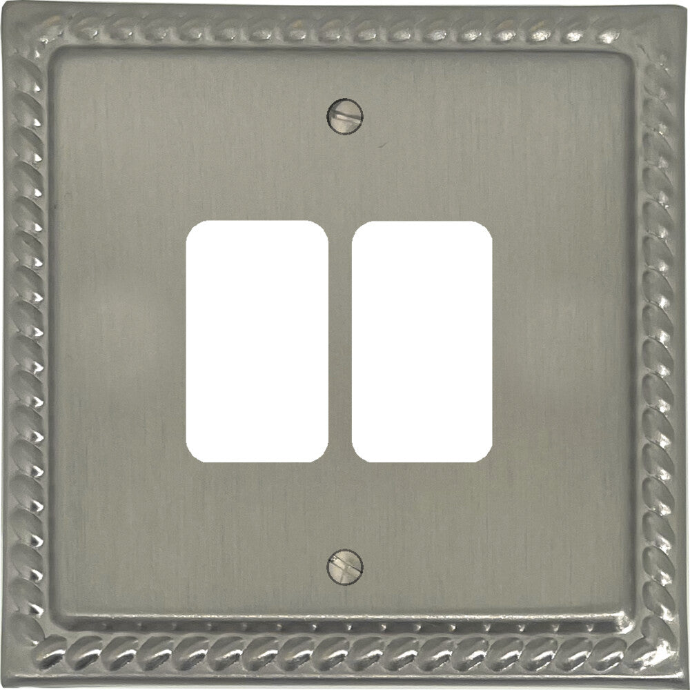 Georgian Satin Nickel 2 Gang Grid Plate