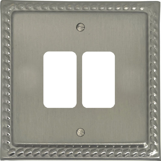 Georgian Satin Nickel 2 Gang Grid Plate