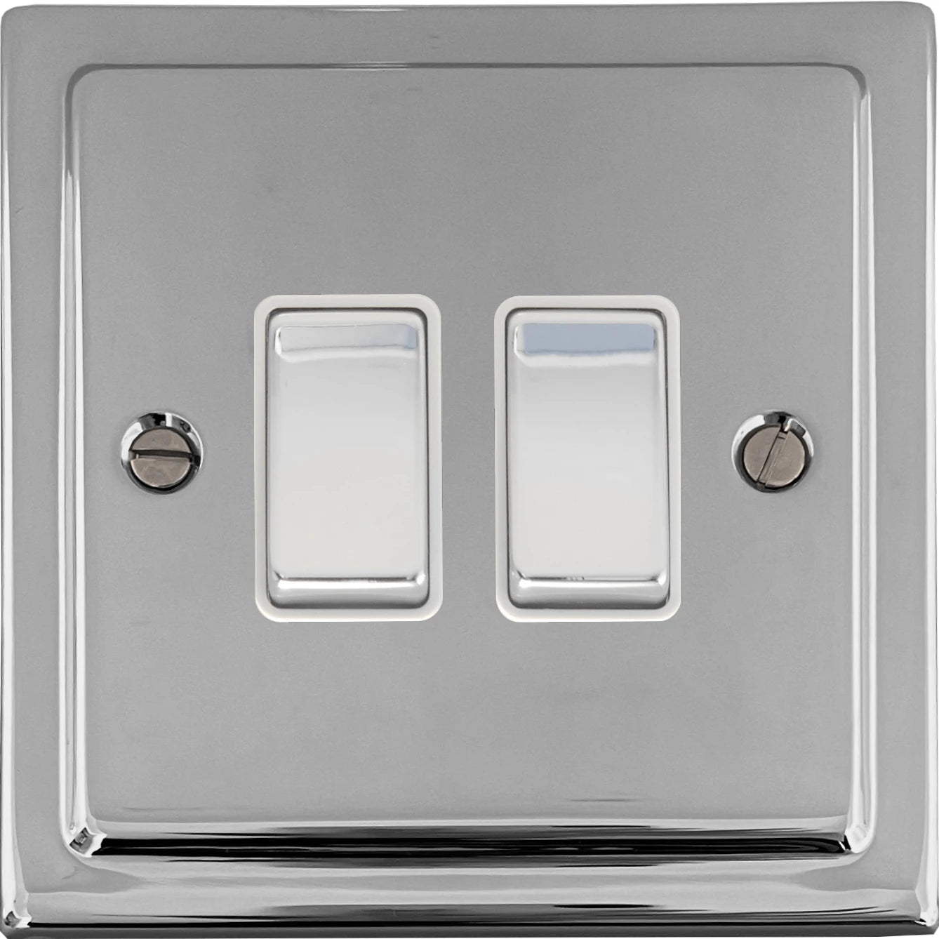 Trimline Polished Chrome 2 Gang 2 Way Switch