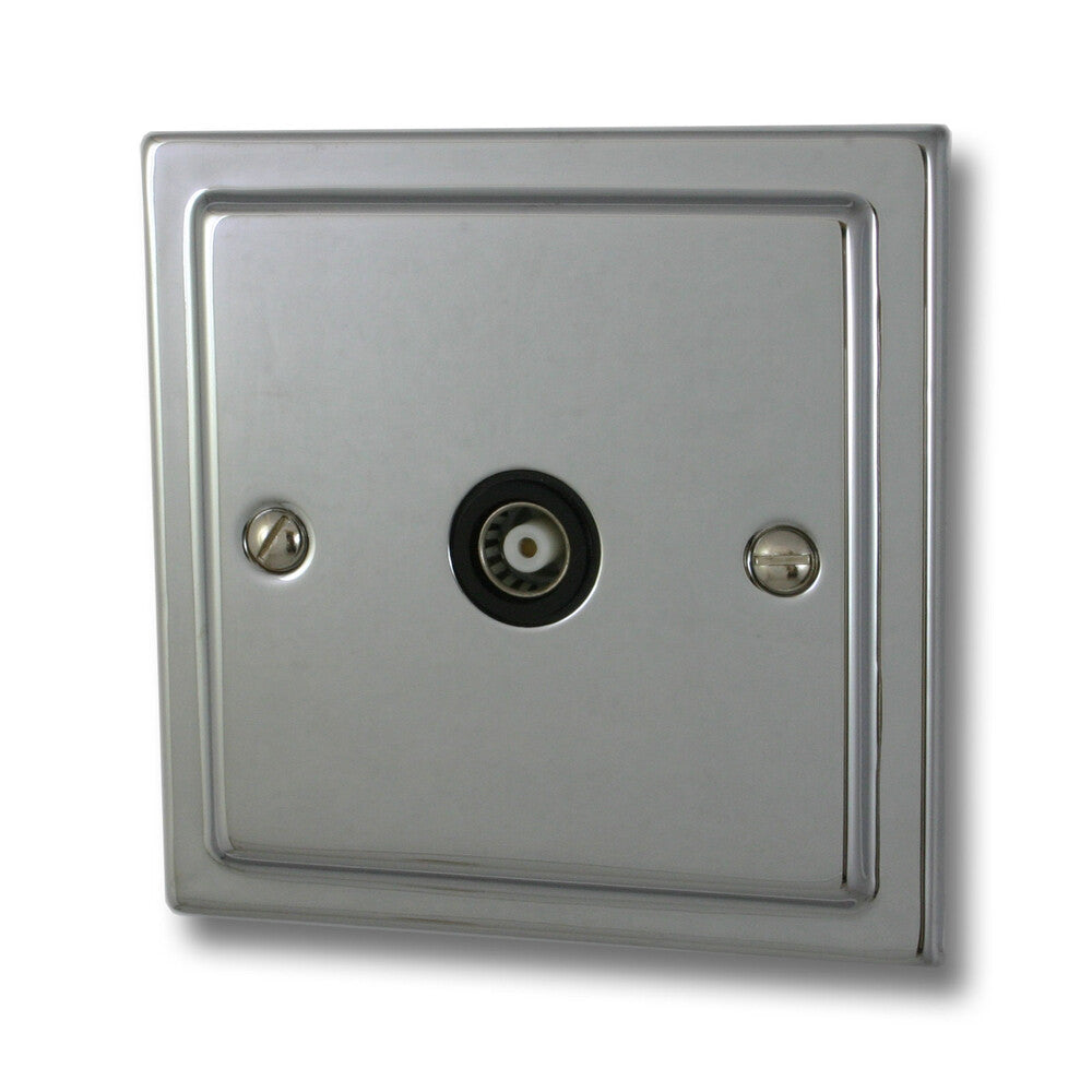 Victorian Polished Chrome 1 Gang Coax Point