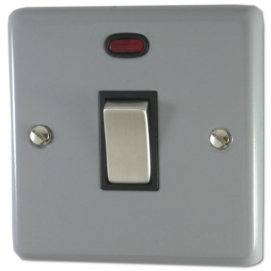 Contour Light Grey 20A Dp Switch + Neon