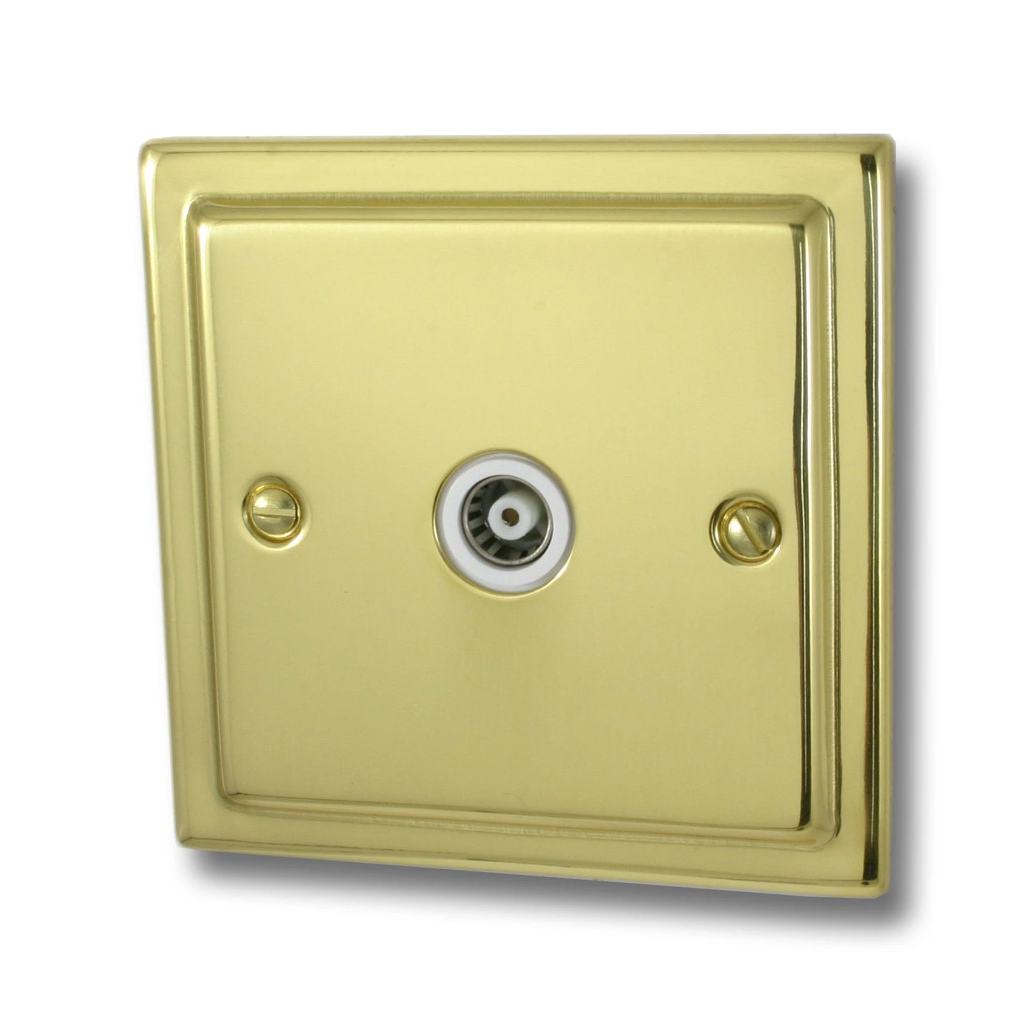 Victorian Polished Brass 1 Gang Coax Point