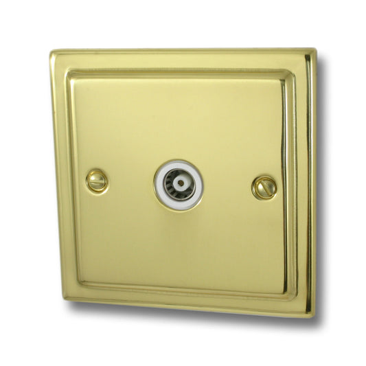 Victorian Polished Brass 1 Gang Coax Point
