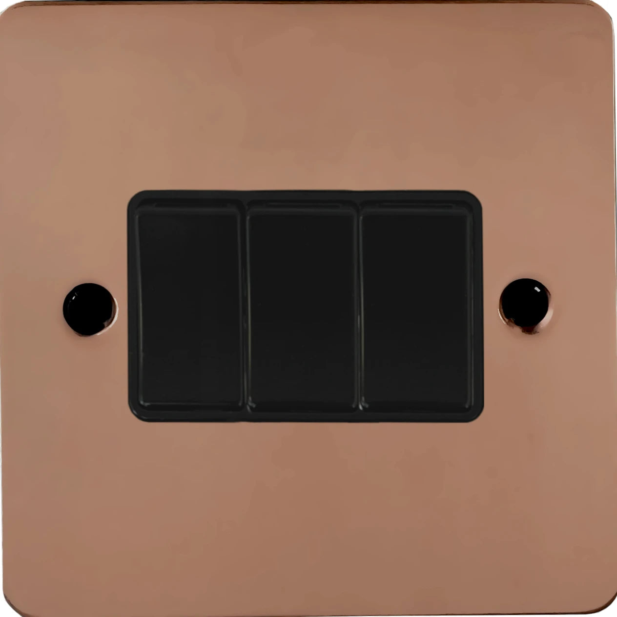 Flat Bright Copper 3 Gang 2 Way Switch