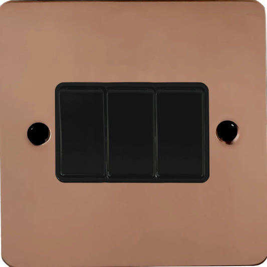 Flat Bright Copper 3 Gang 2 Way Switch