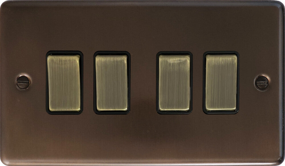 Contour Medium Bronze 4 Gang Switch