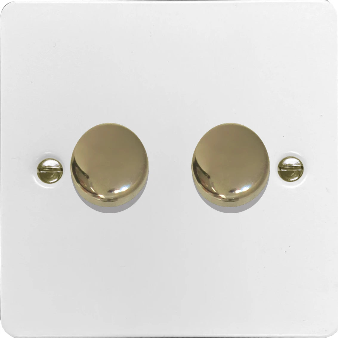 Flat White 2 Gang 120W LED Dimmer