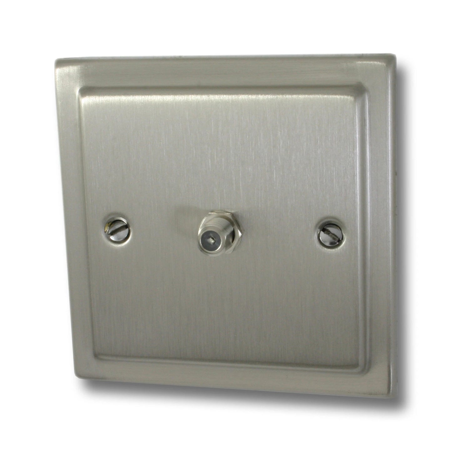 Victorian Satin Nickel 1 Gang Satellite Socket