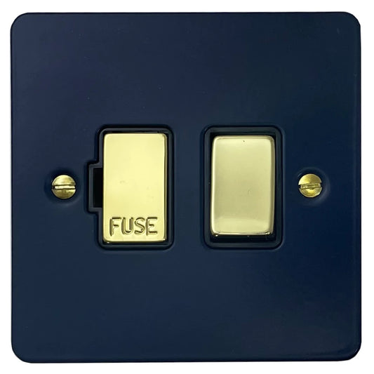 Flat Blue Switched Fuse Spur (Polished Brass Switch/Black Insert)