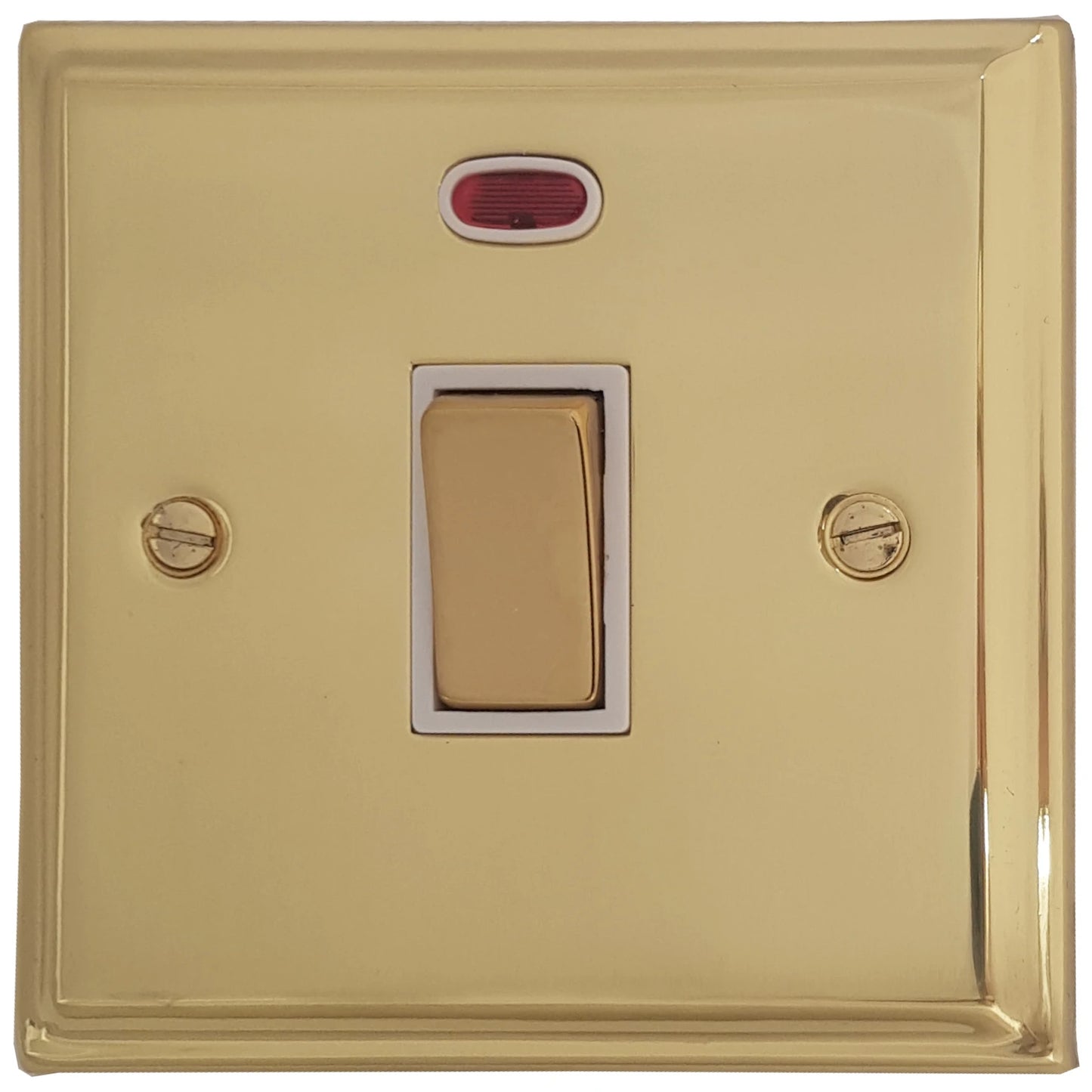 Deco Polished Brass 20 Amp Dp Switch & Neon