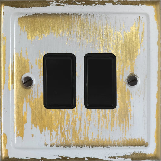 Victorian Dover Bronze 2 Gang Switch
