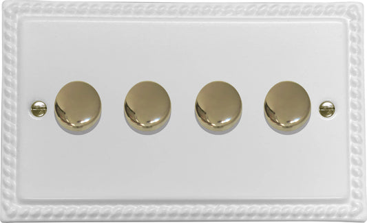 Georgian Flat White 4 Gang LED Dimmer