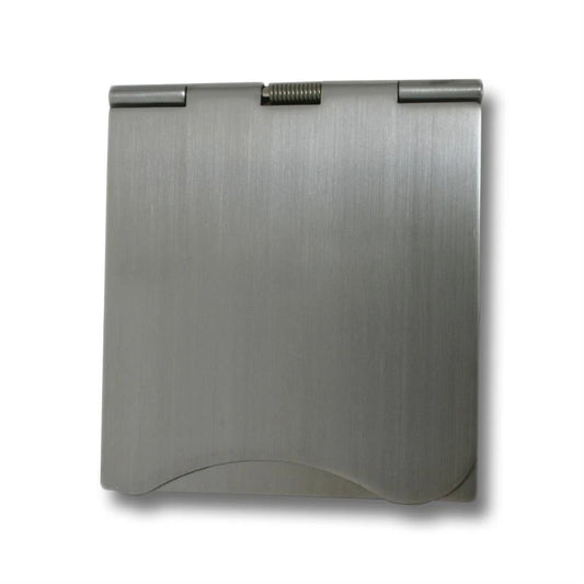 1 Gang 2 Module Brushed steel Euro Floor Socket