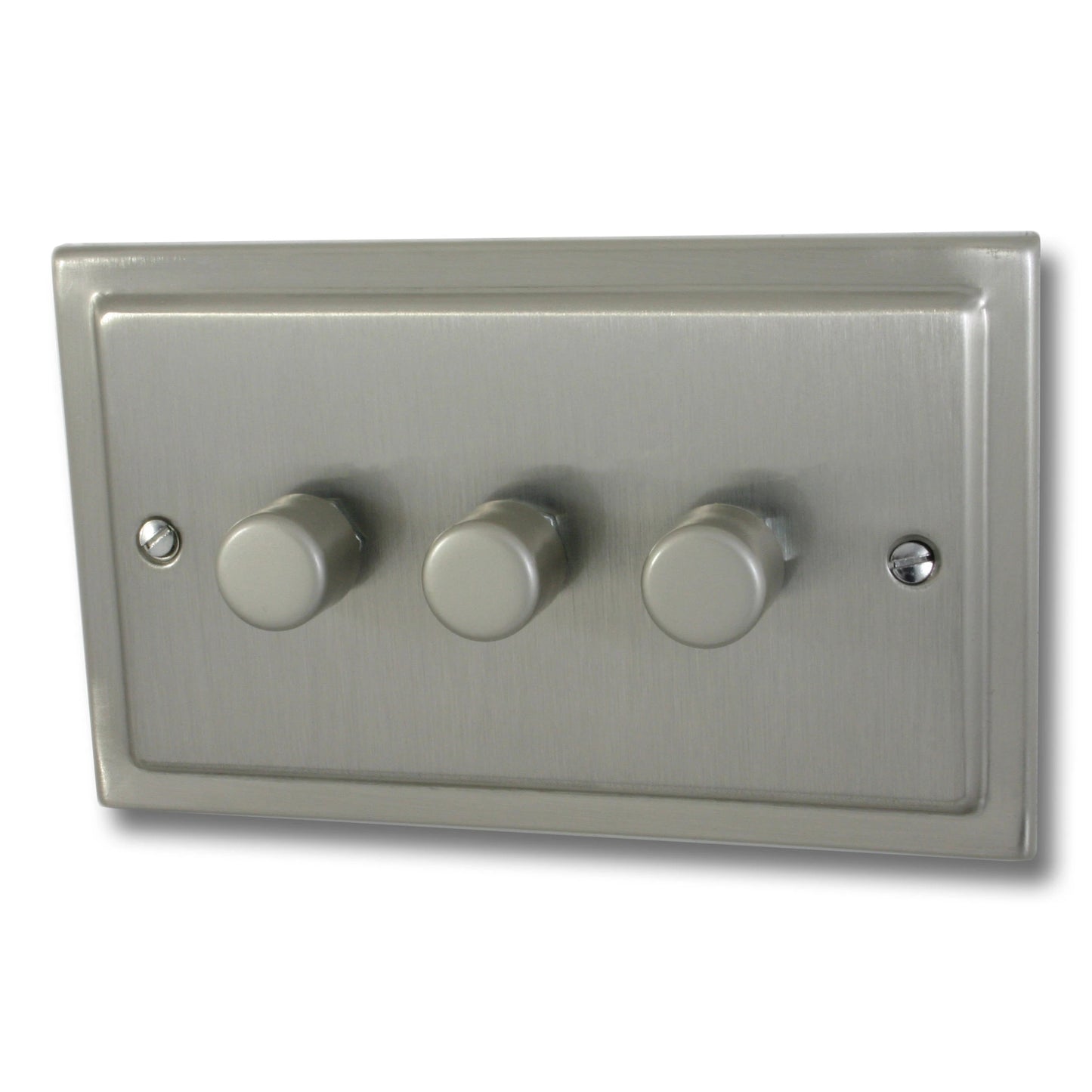 Victorian Satin Nickel 3 Gang 120W LED Dimmer