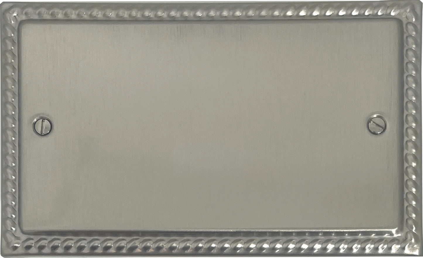 Georgian Satin Nickel 2 Gang Blank Plate