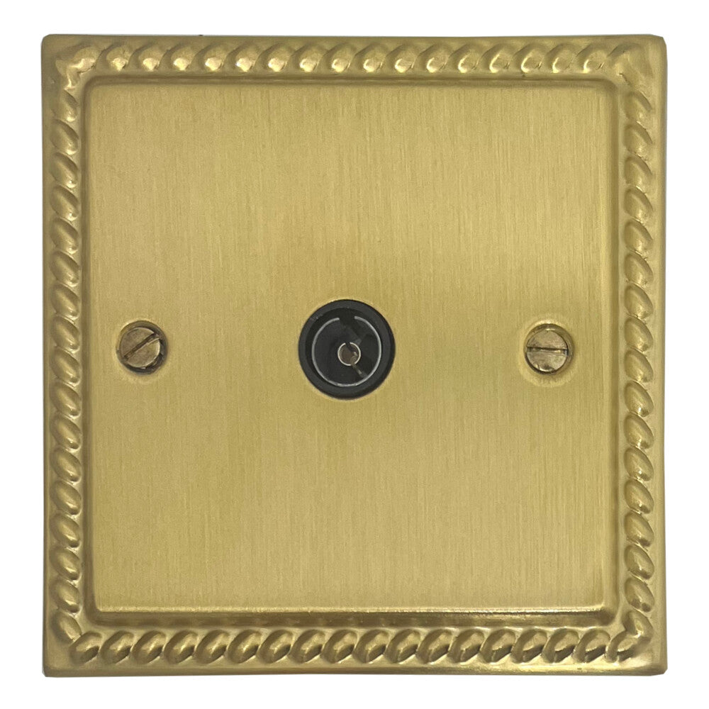 Georgian Satin Brass 1 Gang Coax Point