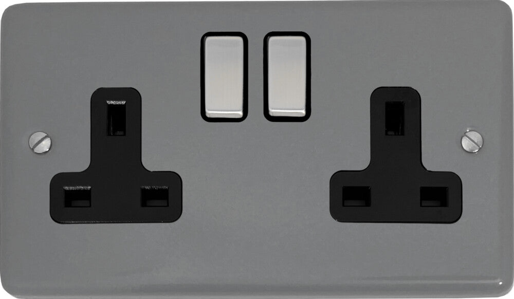 Contour  Light Grey  2 Gang Socket